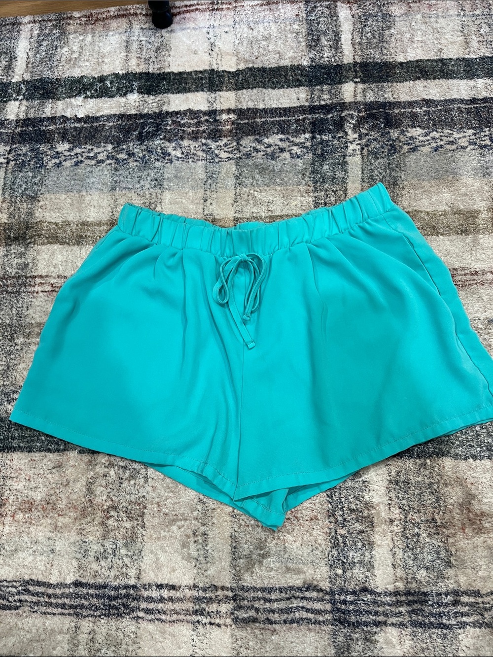 Forever 21 Women's Teal Drawstring Elastic Waist Shorts